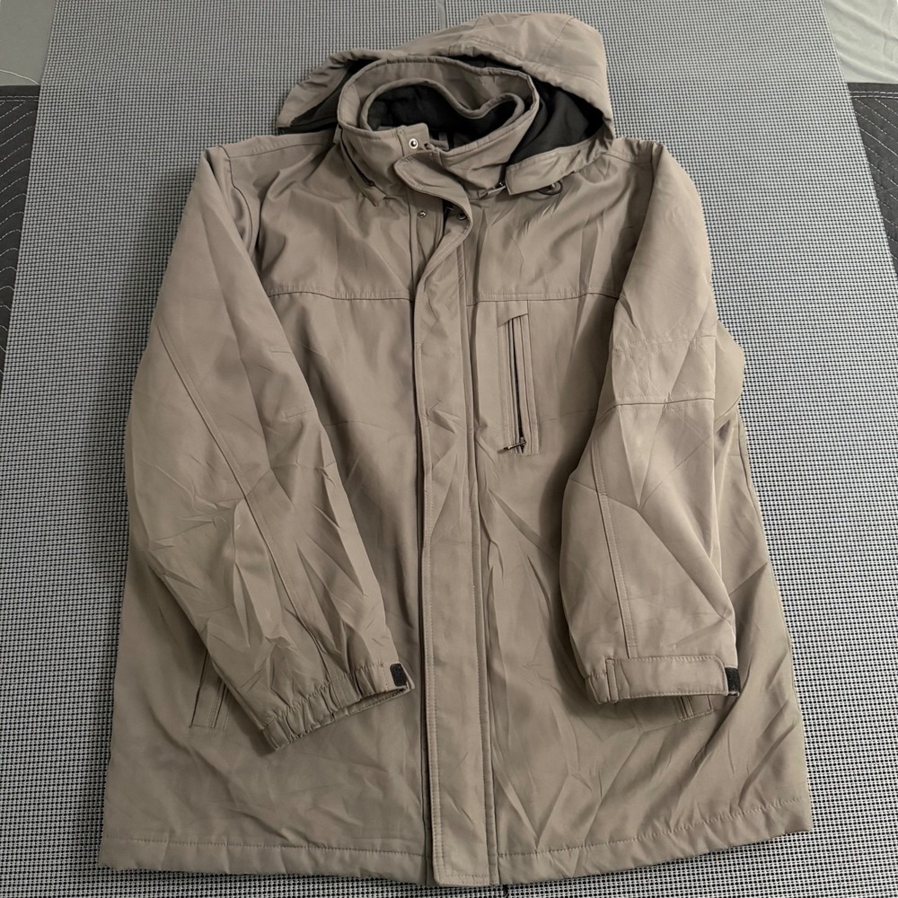WeatherProof Brand Men's Gray Polyester Coat Size XL Hooded